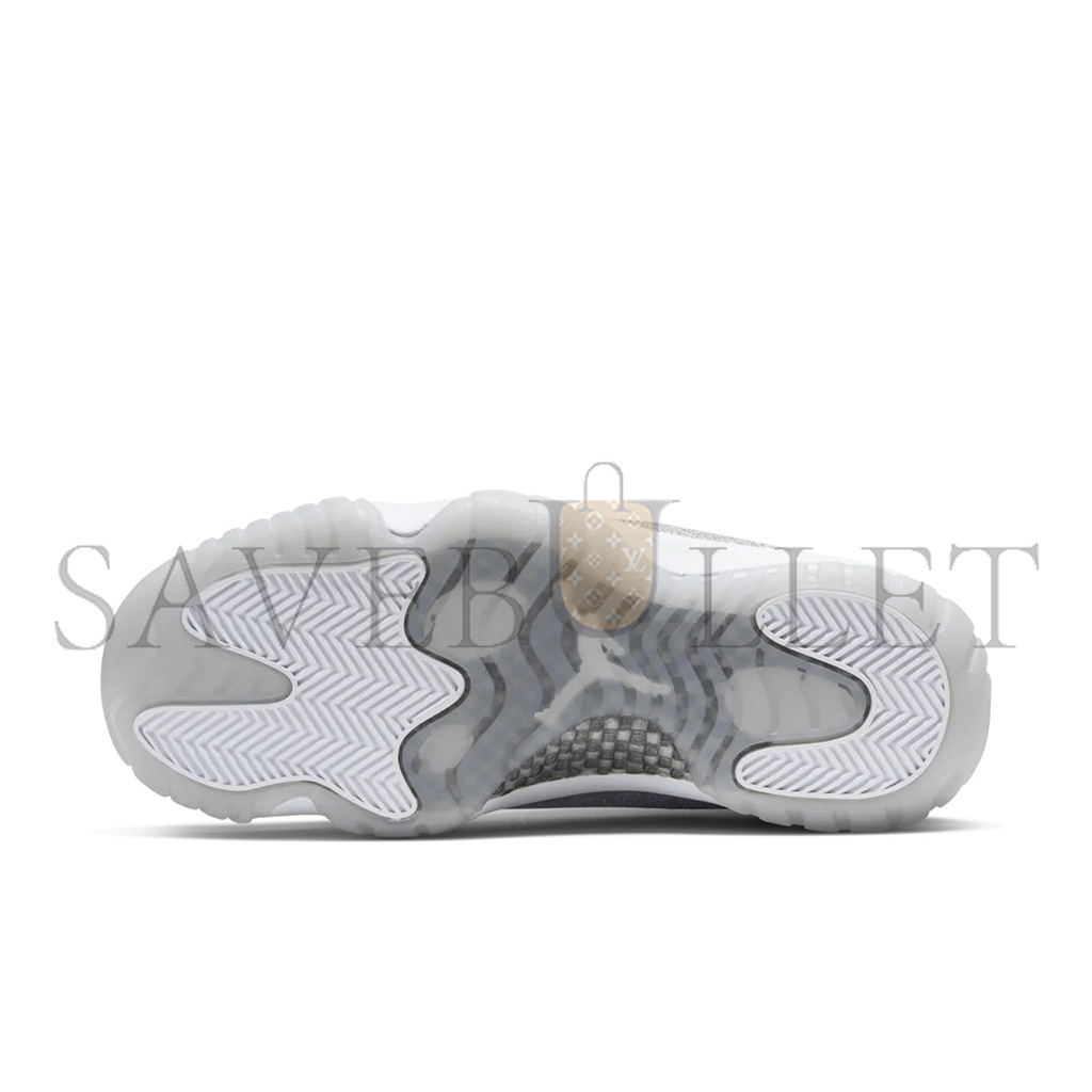 NIKE  JORDAN 11 RETRO WHITE METALLIC SILVER AR0715-100